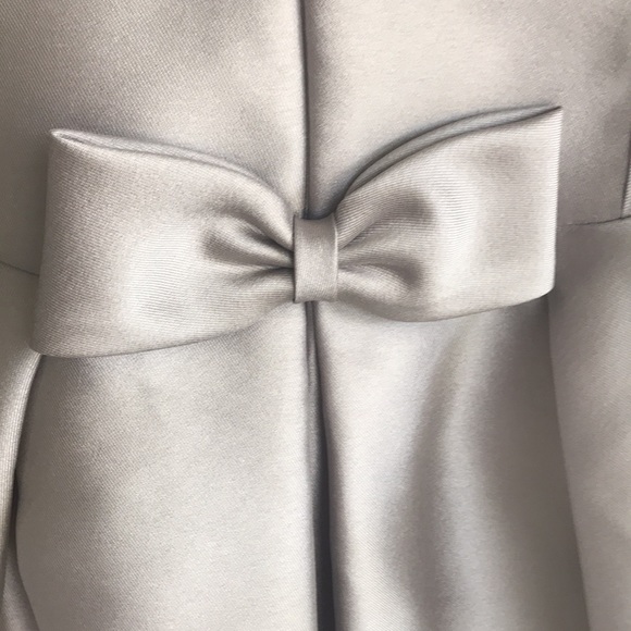 WHITE BY VERA WANG SILVER TAUPE DRESS SATIN / LACE Size 14 Prom-Wedding-Cruise - Picture 4 of 8